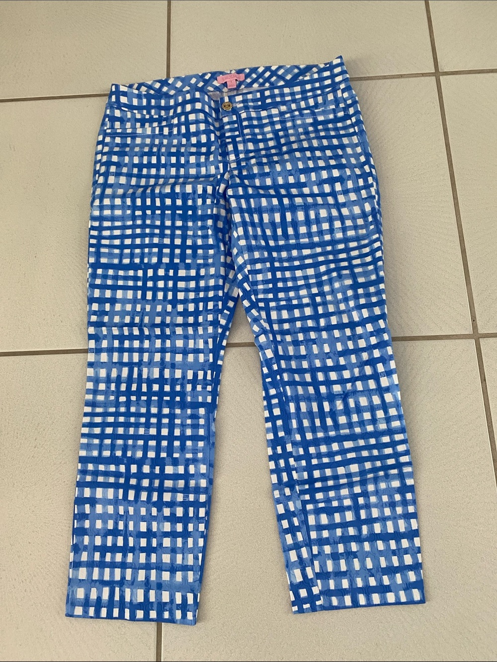 Lilly Pulitzer Kelly Ankle Dkinny Pant Bennet Blue Fellin Brachy 8